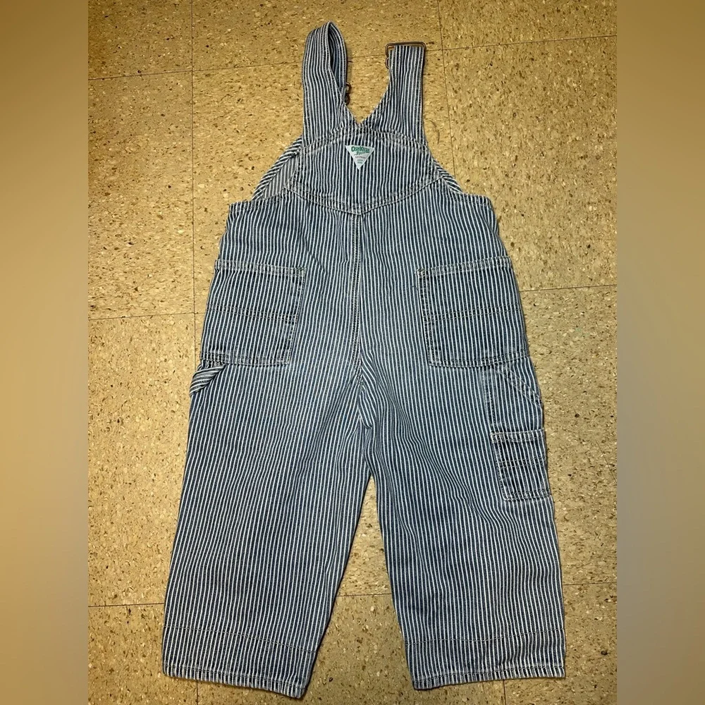 OshKosh B'gosh Blue and White Striped Kids Overalls
